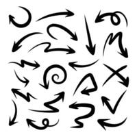 Creative collection of arrow doodles isolated on white background vector