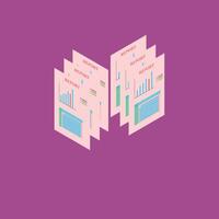 isometric illustration work in the form of a report vector
