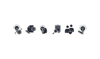 Design thinking icons set isolated on White Background Flat vector