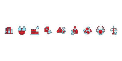 IPO icons set isolated on White Background colours vector
