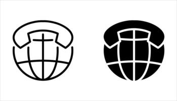 international call icon set on white. vector