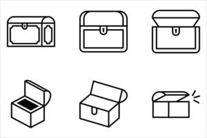 treasure icon set on white vector