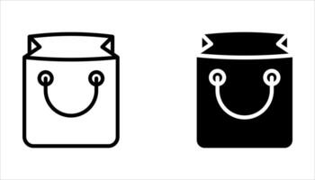 shopping bag icon set on white vector