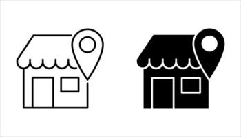 store location icon set on white vector