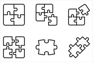 puzzle icon set, vector