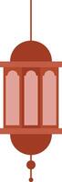 Circle with Rectangle Red Monochrome Islamic Lantern Element for Ramadan Arabic Hanging Oil Lamp Lights vector