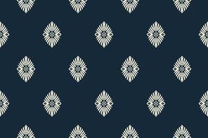 African Ikat paisley seamless pattern.geometric ethnic oriental pattern traditional on blue background.Aztec style abstract illustration. vector