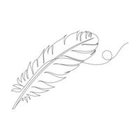 In bird feather single-line art, the flowing lines evoke the gentle touch of wind as it moves through the feather's intricate details vector