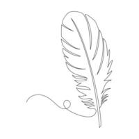Bird feathers are captured in single-line art with minimalism, highlighting their elegance and simplicity in a single, uninterrupted stroke vector