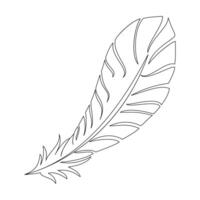 Through bird feather single-line art, the natural beauty of a feather is transformed into a visual representation of freedom and grace. vector