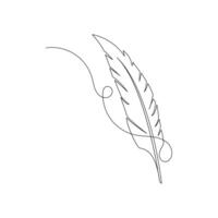 Bird feather single-line art blends nature and artistry, capturing the essence of flight and the delicate balance of nature. vector