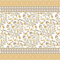 digital print on demand floral pattern with decorative motif embroidery and border vector