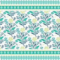 beautiful floral pattern with decorative motif embroidery and seamless repeat design vector