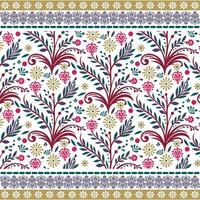 floral border pattern with traditional motif embroidery for fabric and textile graphics vector