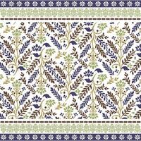 digital print on demand artwork with arabic ornament and floral pattern for bedding vector