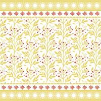 elegant floral all over pattern with arabic ornament and ethnic border for textile print vector
