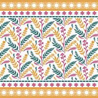 traditional embroidery motif floral pattern with seamless repeat for print on demand vector