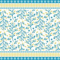 exquisite floral pattern with intricate motif embroidery and ornamental border design vector