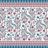 intricate botanical seamless pattern with vintage ornamental border for textile prints vector