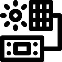 Solar Panel Controller Outline Icon vector