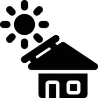 Solar Home, Solar House Glyph Solid Icon vector