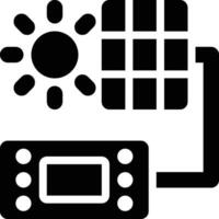 Solar Panel Controller Glyph Solid Icon vector