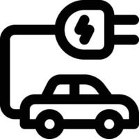 Electric Car, Electric Vehicle Outline Icon vector
