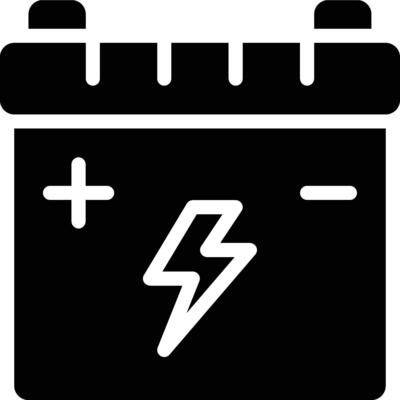 Accumulator, Battery Glyph Solid Icon