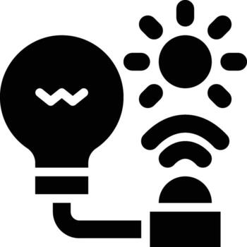 Light Sensor, Light Detection Glyph Solid Icon vector