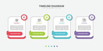 Modern Business infographic template with 4 options, steps, process chart. Can be used for workflow layout, diagram, annual report, web design vector