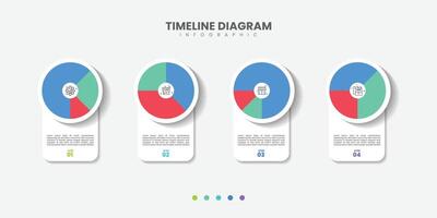 Infographic label design template with icons and 4 options or steps. Can be used for process diagram, presentations, workflow layout, banner, flow chart vector