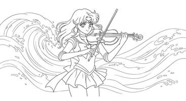 Sailor moon coloring pages vector