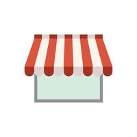 A red and white striped awning on a window vector