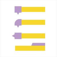 A yellow and purple banner with arrows vector