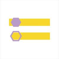 A yellow and purple hexagon with a yellow and purple hexagon vector