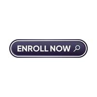 Enroll now button icon illustration vector