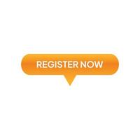 Register now button on white background vector