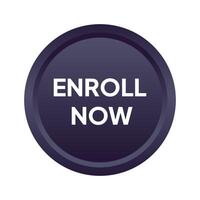 Enroll now button on a white background vector