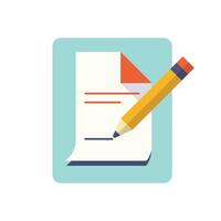 A pencil is writing on a paper document vector
