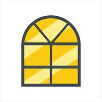 A yellow window with a yellow stripe vector