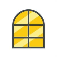 A yellow window with a yellow background vector