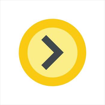 un amarillo botón con un flecha señalando a el izquierda vector