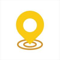 A yellow pin on a white background vector