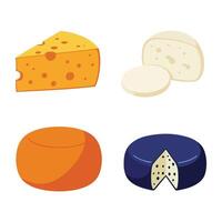Cheese Icons Collection Displaying Fresh Dairy Cheese vector