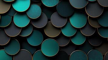 A black and green background with many circles photo