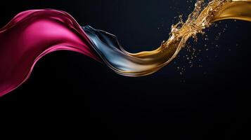 A colorful liquid flowing into the air photo