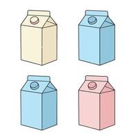Milk Packaging Box and Colorful Milk Carton Graphics vector