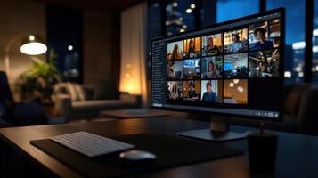 A computer screen with multiple images on it photo