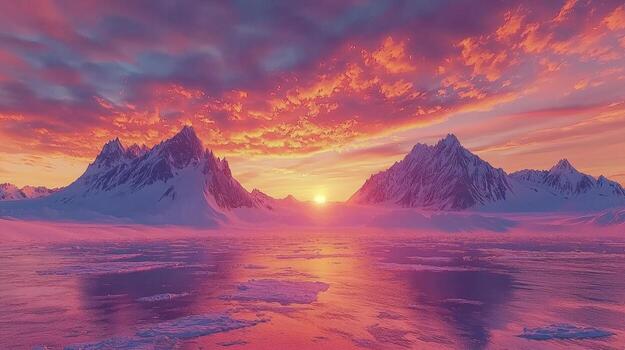 Sunset over the arctic photo