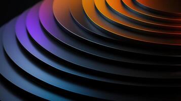 A series of black and purple circles are stacked on top of each other photo